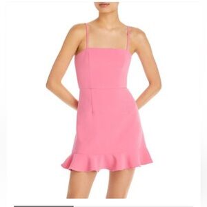 French Connection Pink Ruffled Hem Dress